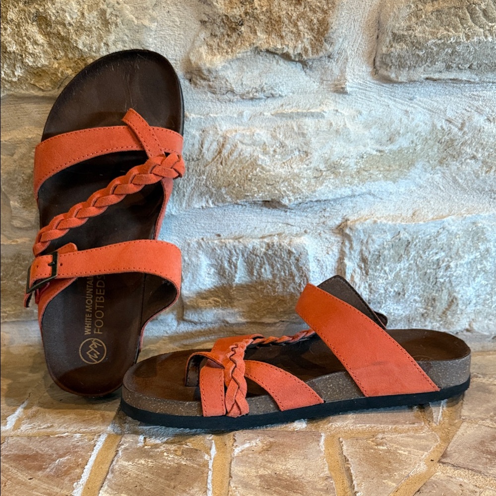 Orange Braided Sandals